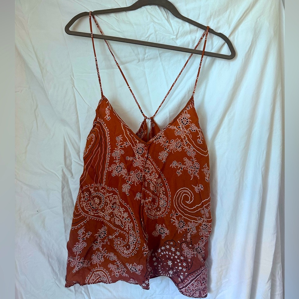 Printed camisole XL Russet - Zara